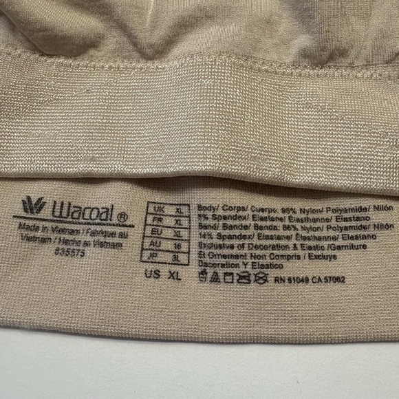 Wacoal 835575 B-Smooth Wire Free Bralette‎ Bra Seamless Lined Womens XL 1X Sand - Picture 5 of 7